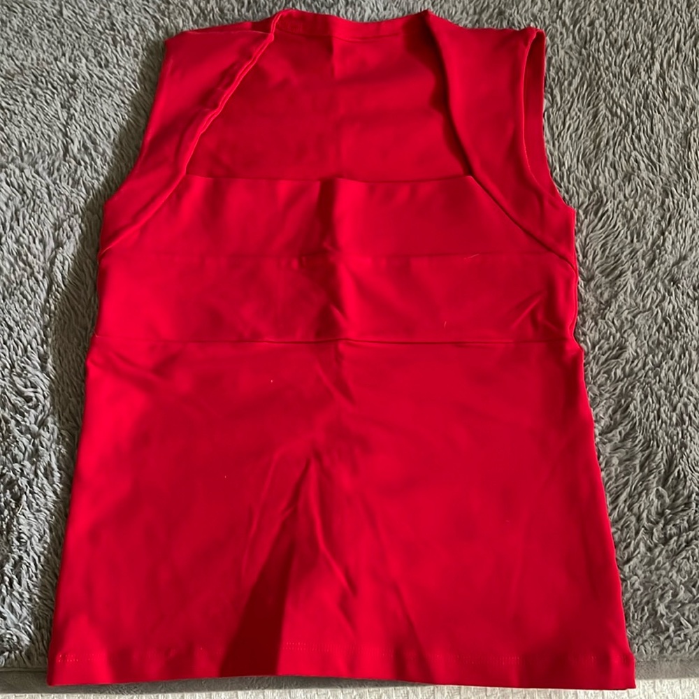 Red sleeveless workout top